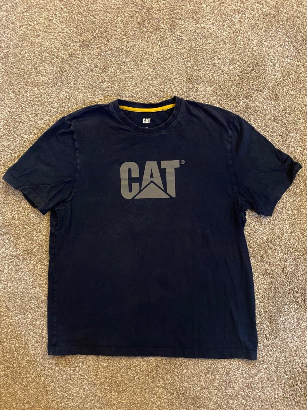 Caterpillar CAT Men’s Trademark Logo T-Shirt Navy Blue Size XL Short Sleeve
